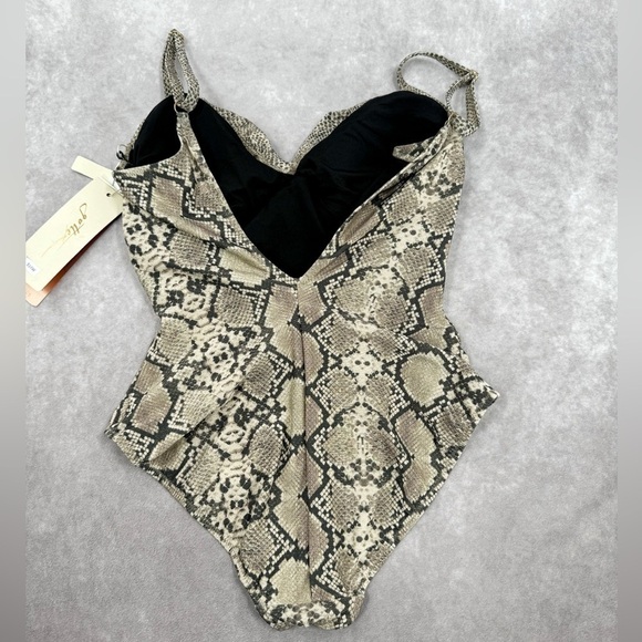 Gottex Printed V Neck One Piece Swimsuit Size 6 - Picture 6 of 8